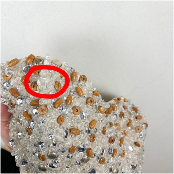 Mark + James by Badgley Mischka Beaded Bubble Hem Cocktail Dress Sz 4 - Picture 12 of 12